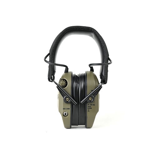 Les Earmuffs Électroniques Prussia Precision offrent protection auditive, amplification claire des sons ambiants et confort avec des coussinets en gel pour une utilisation prolongée.